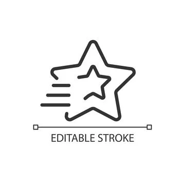 Shooting star pixel perfect linear icon Stock Illustration