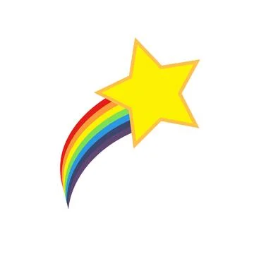Shooting Star Rainbow vector illustration clip art Stock Illustration
