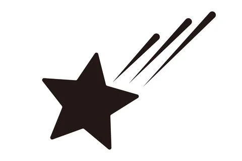 Shooting star silhouette icon. Vector. Stock Illustration