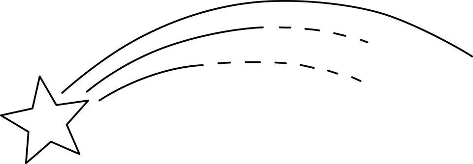 Shooting star trajectory Vector Stock Illustration