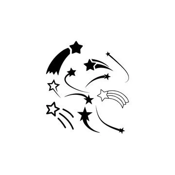 Shooting stars and comet vector icon set. Vector illustration design. Stock Illustration