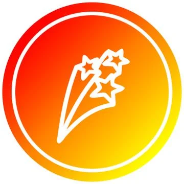 Shooting stars circular in hot gradient spectrum Stock-Illustration