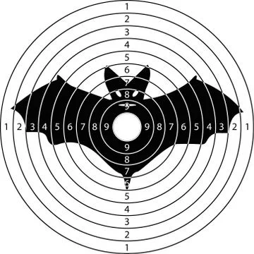 Shooting target bat Stock Illustration