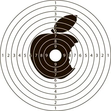 Shooting target bitten Apple Stock Illustration