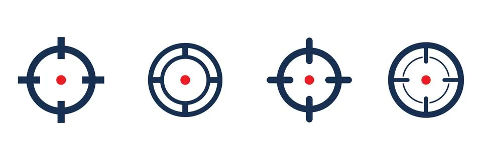 Shooting target destination set. Aim sniper shoot group. Stock Illustration