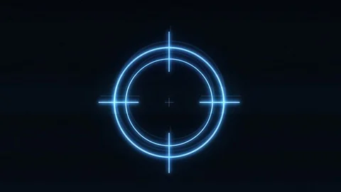 Shooting Target Icon With Glitch Effect Stock Footage 129323306