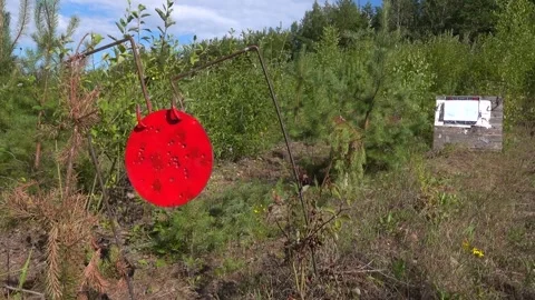 The shooting target is red. Stock Footage 344438219