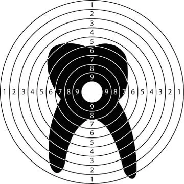 Shooting target tooth Stock Illustration