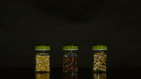 Shooting three full jars, Ultra Slow Motion Stock Footage 86584447