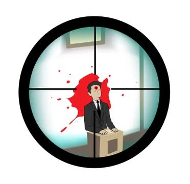 Shooting through scope Ilustração Stock