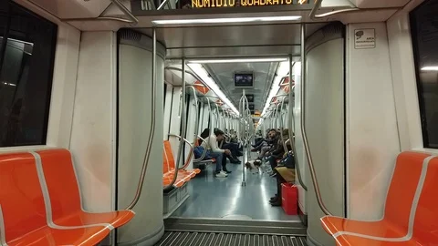 Shooting train under the Metro 'of Rome Stock Footage 100517451