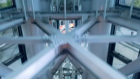 Shooting Video Of City Sightseeing Elevator In Osaka, Japan. Stock Footage 126635604