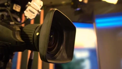 Shooting video in Studio with professional camera Stock Footage 147660231