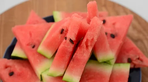 Shooting of a watermelon on a kitchen board. Stock Footage