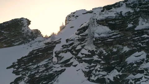 Shooting winter mountains with a quadcopter Stock Footage 88344531