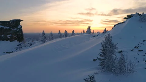 Shooting winter mountains with a quadcopter Stock Footage 88344567