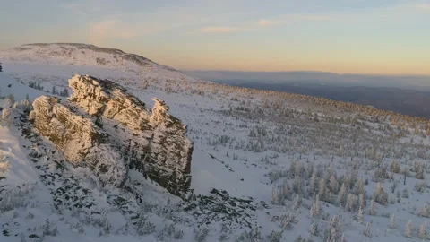 Shooting winter mountains with a quadcopter Stock Footage 88344682