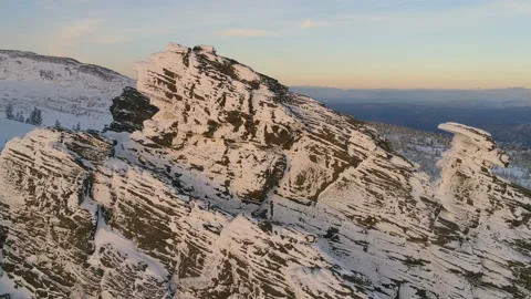 Shooting winter mountains with a quadcopter Stock Footage 88344908