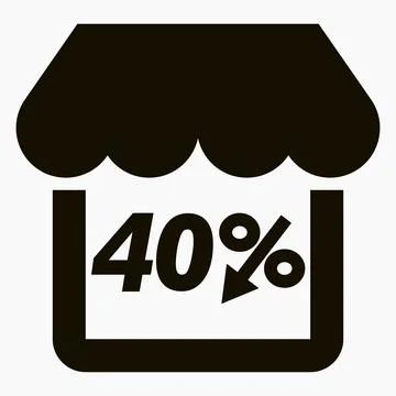 Shop 40% discount. Ilustración de archivo