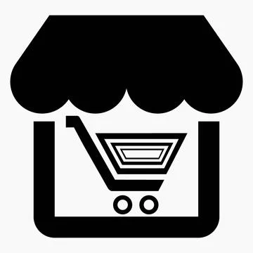 Shop and basket icon. E-commerce. Online store. Stock Illustration