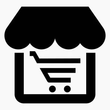Shop and basket icon. E-commerce. Online store. Stock Illustration