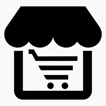 Shop and basket icon. E-commerce. Online store. Stock Illustration