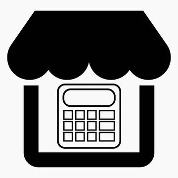 Shop and calculator. E-commerce. Stock Illustration