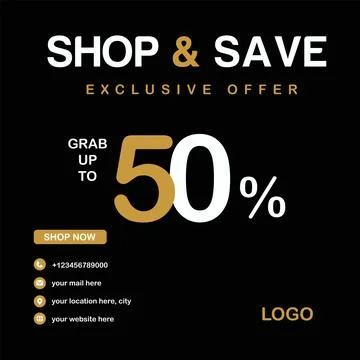 Shop and Save Template Stock Illustration