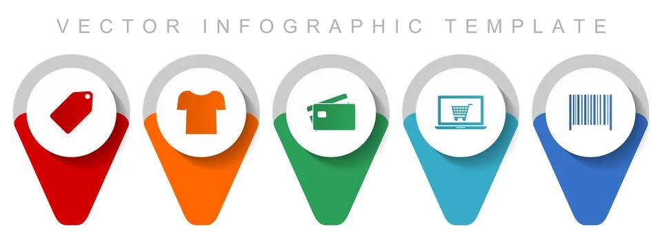 Shop and trade pointer collection, miscellaneous icons such as ticket, shirt, Stock Illustration