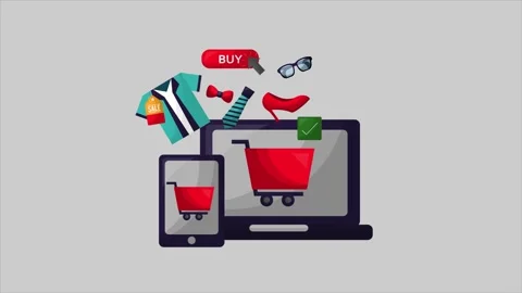 Shop Anywhere: Seamless E-commerce on Desktop and Mobile Stock Footage 339343237