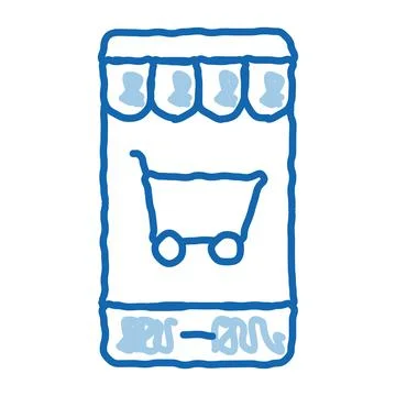 Shop Application doodle icon hand drawn illustration イラスト素材