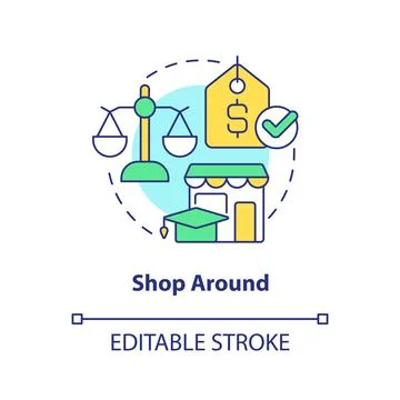 Shop around concept icon Stock Illustration