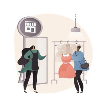 Shop assistant abstract concept vector illustration. 스톡 일러스트