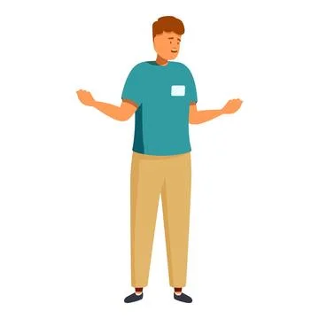 Shop assistant explaining something with open arms Stock Illustration