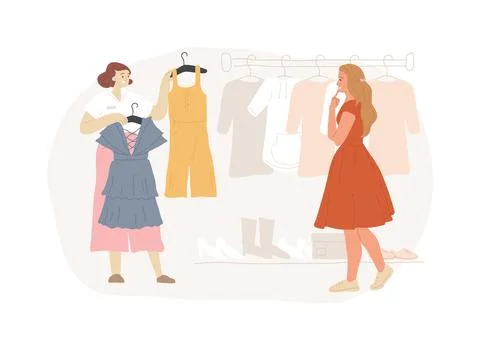 Shop assistant isolated concept vector illustration. Ilustración de archivo