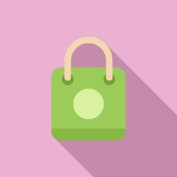 Shop bag icon flat vector. Digital computer Illustrazione stock