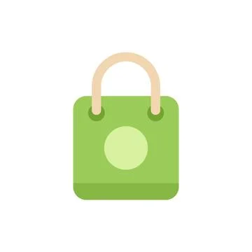 Shop bag icon flat vector. Digital computer Stock Illustration
