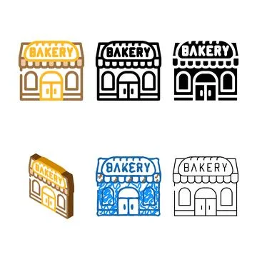 Shop bakery color icon vector modern Stock Illustration