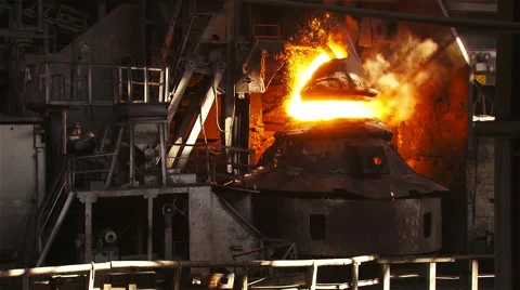 Shop with basic oxygen furnace Stock Footage 55262314