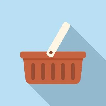 Shop basket icon flat vector. Window interface Stock Illustration