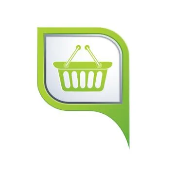 Shop basket icon green pointer Stock Illustration