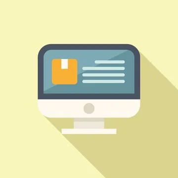 Shop box icon flat vector. Parcel product イラスト素材