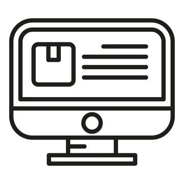 Shop box icon outline vector. Parcel product Stock Illustration