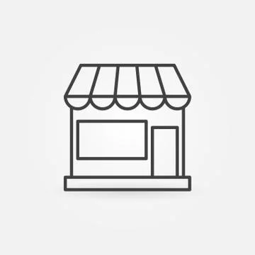 Shop building concept vector icon in thin line style Ilustración de archivo