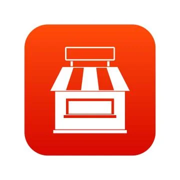 Shop building facade icon digital red Ilustración de archivo