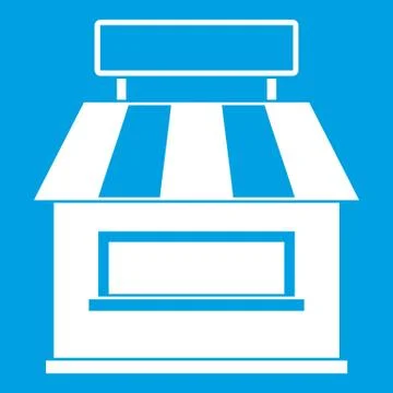 Shop building facade icon white Ilustración de archivo