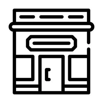 Shop building line icon vector symbol illustration Ilustración de archivo