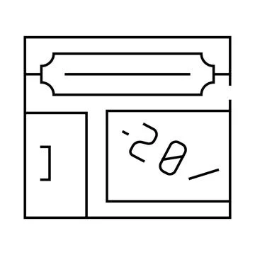 Shop building line icon vector black illustration Ilustración de archivo
