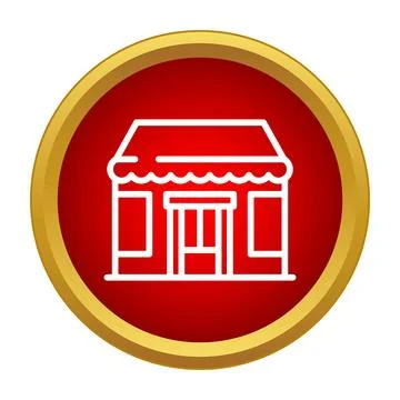 Shop building outline icon representing retail business Ilustración de archivo