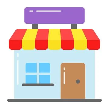 Shop building vector design in modern style, editable icon Ilustración de archivo